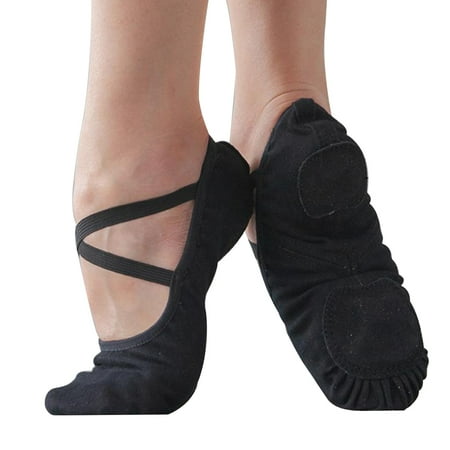 

Shoes Ballet Dance Sole Dancing Slipper Yoga Slippers Bell Canvas Adults Pocket Practice Full Leather Girls Kids Flat