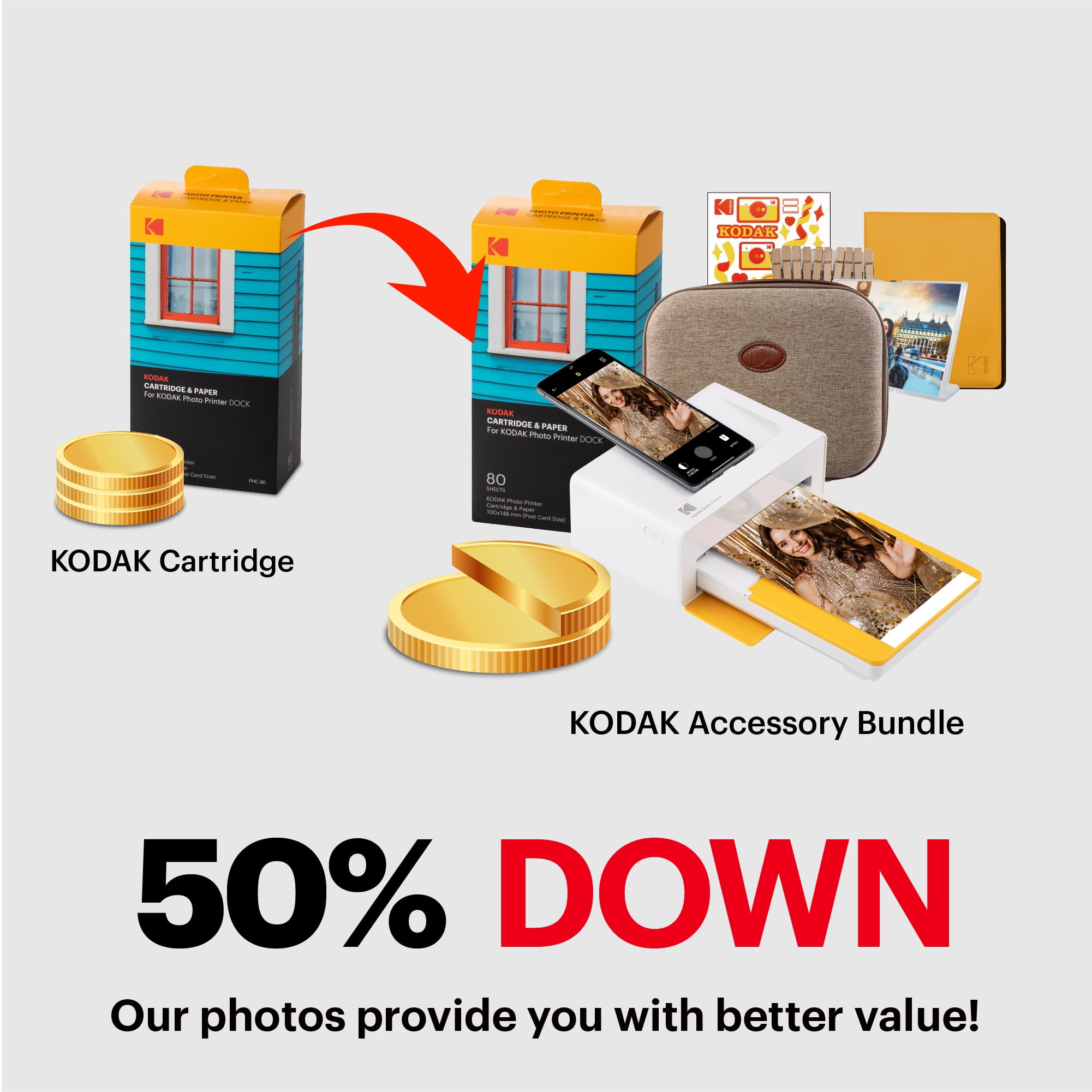 KODAK Dock Plus PD460 Lot de 90 Papiers Photo & Accesorios