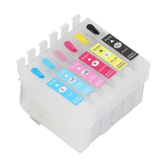 Recharge d'Imprimante, Encre 6 Couleurs Haute Précision Matériau PP Sans Fuite pour Impression Photo Document T0781 T0782 T0783 T0784 T0785 T0786,T0791 T0792 T0793 T0794 T0795 T0796,T0801 T0802