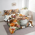 thumbnail image 3 of Manfei Farm Highland Cattle 7pcs Bedding Comforter Set,Farmhouse Cowhide Queen Bedding Sets,Rustic Flower Floral Queen Sheet Sets For Children,Super Cozy Room Decor Reversible, 3 of 8