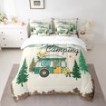 thumbnail image 2 of Erosebridal Ensembles de Literie Voiture de Dessin Animé Rv Taille Simple, Ensembles de Couette Vert Bleu avec Draps, Décoration Florale, Réversible, Respirant, 7 Pcs, 2 of 5