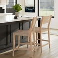 thumbnail image 5 of Linon Patty Wood 24" Counter Stools with Woven Seat Set of 2 in Natural Brown, 5 of 11