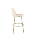 thumbnail image 3 of Toriano 30" Cream Faux Leather Barstool Set (2) - Gold Metal, Swivel, Fixed Height, Modern Design, Round Footrest, Indoor Kitchen & Bar Seating., 3 of 6
