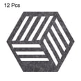 thumbnail image 3 of Uxcell Felt Coasters, Hexagon Mat Pad Coaster for Drink Cup Pot Bowl Vase, Grey 12 Pack, 3 of 5