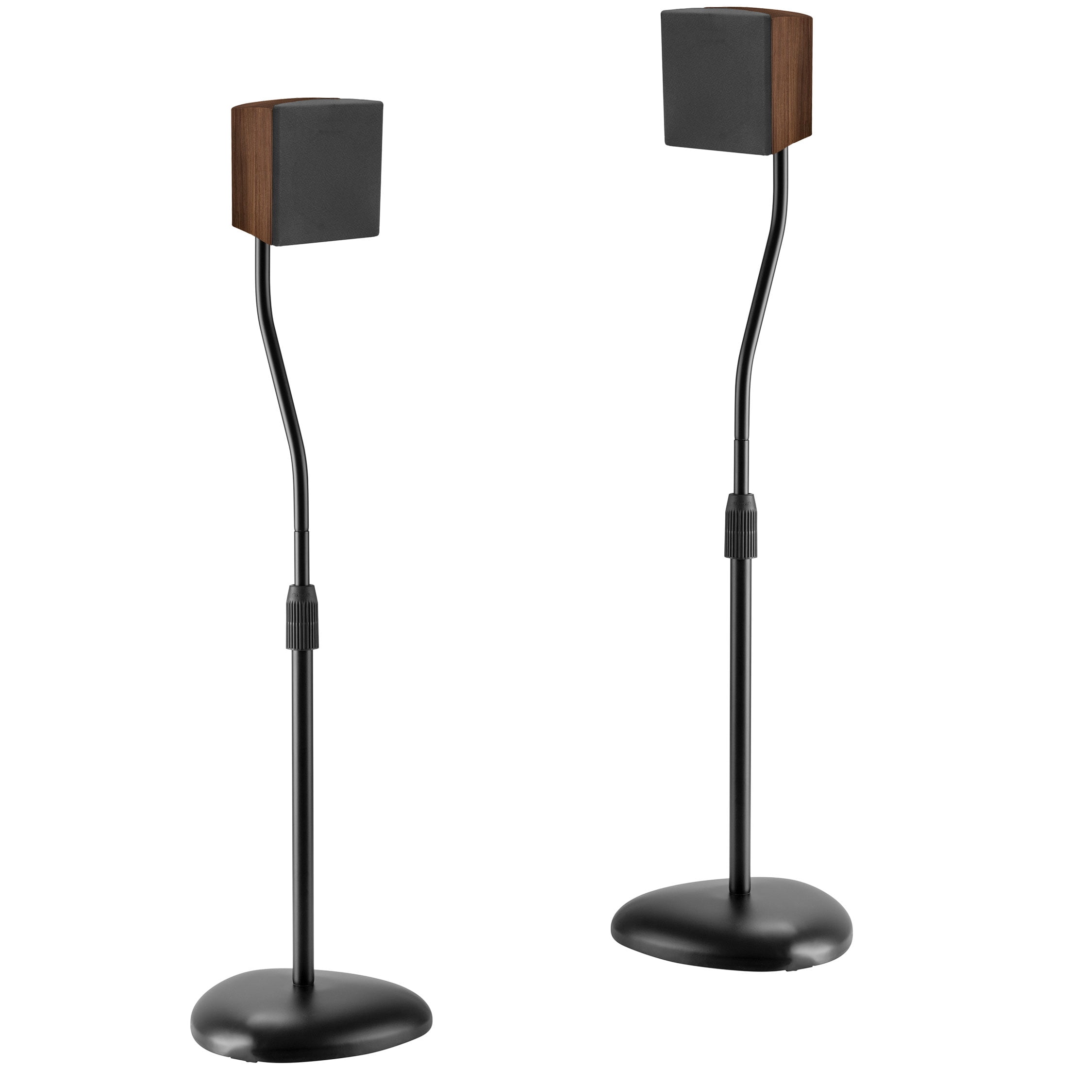 Mount-It! Height Adjustable Speaker Floor Stands, Black, (2 Count)