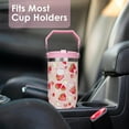 thumbnail image 6 of 30 oz Strawberry Flip Straw Tumbler with Top Handle for Strawberry Lover Insulated Resuable Vacuum Tumbler with Flip Straw and Handle for Home Office Car Dishwasher Safe Pink Strawberry, 6 of 6