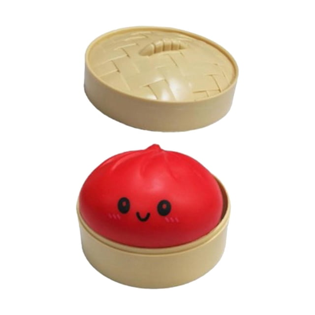 Juguete sensorial Fidget de escritorio, juguete para engañar a la gente, bollo al vapor novedoso con vaporera Rojo