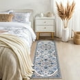 thumbnail image 2 of MeyJey Kitchen Rug Set 3 Piece, Non Slip Machine Washable Mats for Home Floor and Living Room, Blue/Beige, 2 of 14