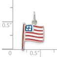 thumbnail image 2 of Beautiful Sterling Silver Polished Enamel American Flag Pendant, 2 of 2