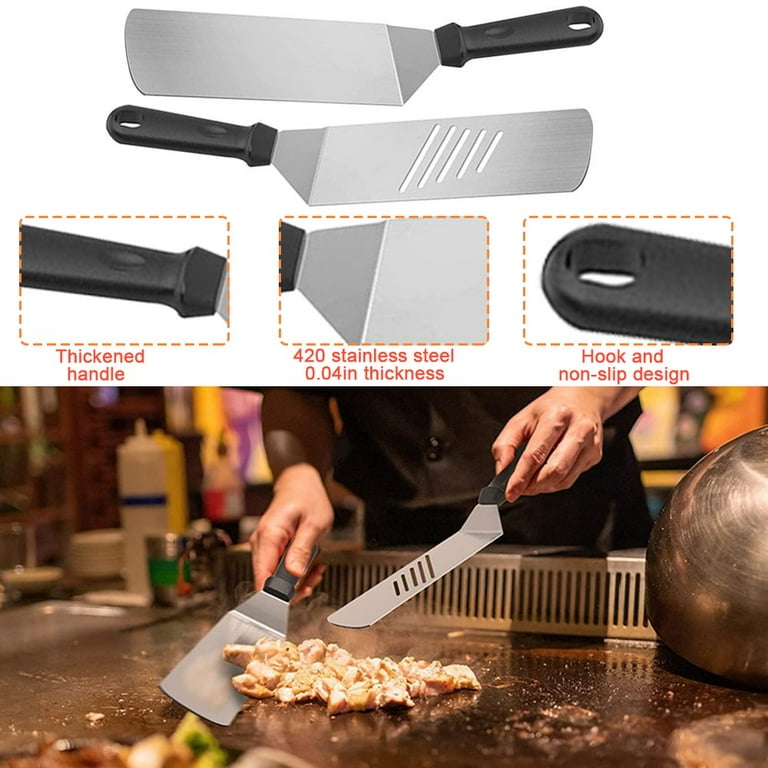 45Pcs Blackstone Griddle Accessories Kit GIUGT Stainless Steel BBQ Griddle Tools Set for Outdoor Camping Flat Top Grill Accessories Kit with Spatula Basting Cover Scraper Bottle Tongs Egg Rings Walmar...