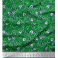 thumbnail image 1 of Soimoi Polyester Crepe Fabric Leaves & Periwinkle Floral Decor Fabric Printed Yard 52 Inch Wide, 1 of 3