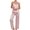 Pink, variant on Diufon Womens Silk Pjs Sets Round Neck Sleeveless Cami Tops Solid Color Lounge Pants Sets