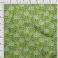 thumbnail image 3 of oneOone Cotton Cambric Green Fabric Leaves & Flower Floral Diy Clothing Quilting Fabric Print Fabric By Yard 42 Inch Wide, 3 of 4