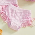 thumbnail image 5 of Gubotare Infant Swimsuit Children Girls Swimwear Kids Ruffle Patchwork Strap Swimwear Watermelon Print Swimwear Swimdress Two-Pieces Bathing Suits12 18 Months (Pink,12-18 Months), 5 of 6