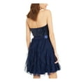 thumbnail image 2 of TEEZE ME Womens Navy Sequined Zippered Sleeveless Halter Above The Knee Party Fit + Flare Dress Juniors 7\8, 2 of 4