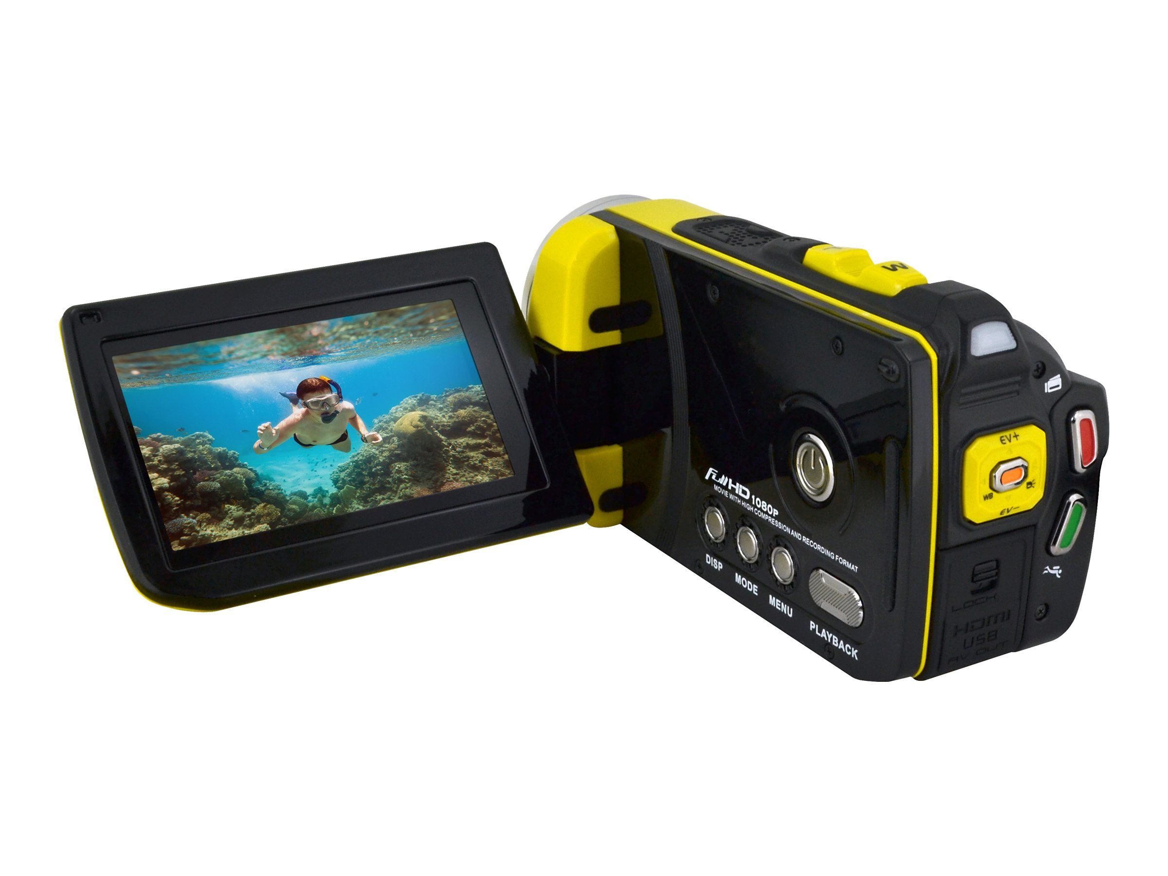 Bell+Howell Splash WV30HD Yellow 1080p HD Waterproof Camcorder with 8x Digital Zoom, 3" Widescreen Display and Pre-recording Technology - image 2 of 2