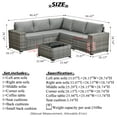thumbnail image 5 of Ovios 6-Piece Wicker Patio Conversation Outdoor Sectional, Dark Gray, 5 of 7