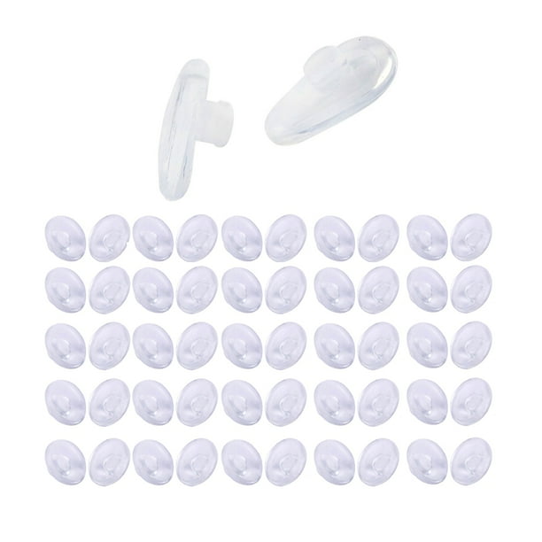 25 Pairs Of Silicone Eyeglass Nose Pads Push In Round 9mm & 5 Pairs