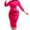 Hot Pink, variant on Church Dresses for Women Elegant Knee Lenght Long Sleeve Bodycon Ruffles Work Peplum Midi Pencil Dress