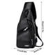 thumbnail image 2 of Men's Chest Bag USB Charging Messenger Bag Outdoor Sports Travel Shoulder Bag Crossbody Bag for Hiking Cycling Festival, 2 of 3