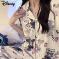 thumbnail image 2 of Disney-Conjunto de pijama de manga corta para mujer, ropa de dormir con pantalones cortos, Y2k, ropa de casa para estudiantes, Kawaii, Anime, novedad de verano, 2 of 4