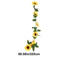 thumbnail image 3 of Sunflower Vines Fake Flowers, 225cm Artificial Sunflower Decorative Rattan for Indoor Outdoor Wall Mounted, Yellow Plastic Flower Strips for Wedding Backdrops, Living Rooms, Offices, and Events, 3 of 6