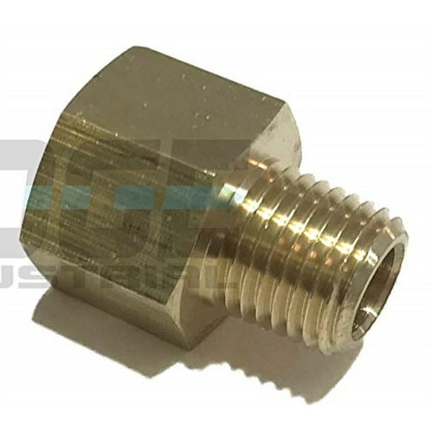 edge industrial brass pipe adapter 3/8" fnpt x 1/4" mnpt fuel/air/water/oil/gas wog Walmart