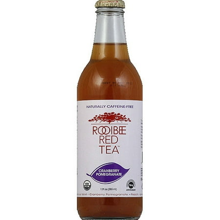 Rooibee Red Tea Organic Caffeine-Free Cranberry Pomegranate Tea, 12 fl oz, (Pack of 12)