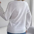 thumbnail image 6 of Oksale Womens V Neck Peplum Sweaters Trendy Ruffle Hem Waist Sweater Loose Long Sleeve Knit Jumpers Fall Winter Pullover Elegant Soft Bussiness Tops White M, 6 of 8