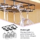 thumbnail image 5 of Inteprter Soporte para copas de vino, colgador de copas de restaurante de hierro debajo del gabinete, estante para copas de champán, estante Cocina y Comedor Negro, 5 of 6
