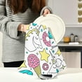 thumbnail image 6 of Coolnut 1 Pack Unicorn and Stars and Ice Cream Kitchen Towels, Soft Highly Absorbent Dish Towels Reusable Tea Towels Set, 28"x 18", 6 of 6
