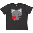 thumbnail image 3 of Inktastic Heart Cat Youth T-Shirt, 3 of 5