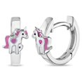 thumbnail image 1 of Pendientes de plata de ley 925 con diseño de unicornio de te, 1 of 3