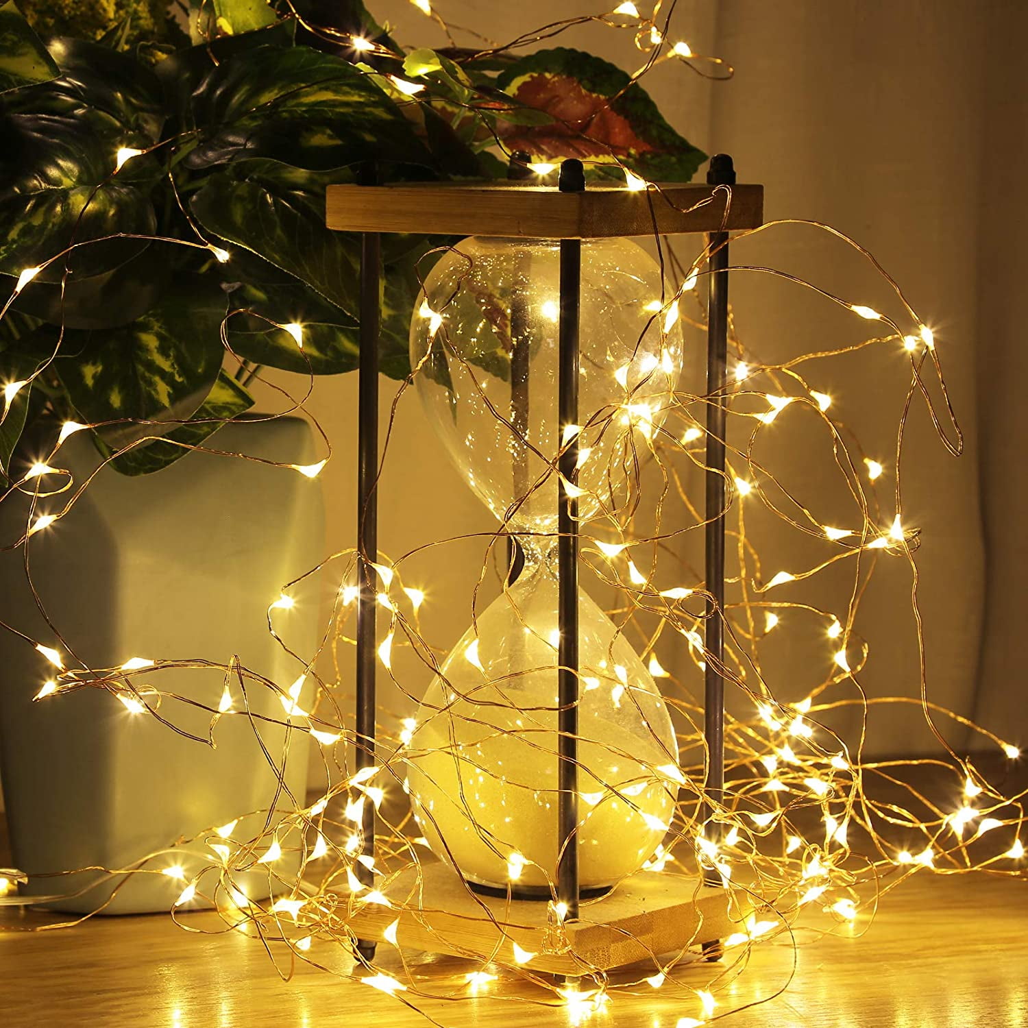 10m 100LED Battery Power Operated LED Silver Wire String Fairy Light Party Decor 