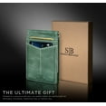 thumbnail image 4 of Serman Brands Slim Wallets for Men | Money Clip | RFID Blocking with Front Pocket | Men Bifold | Leather Wallet | Alpine Green, 4 of 6