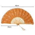 thumbnail image 6 of Kripyery Lace Folding Fan with Tassel Hollow Ribs Vintage European Dance Performance Hand Held Fan, 6 of 8