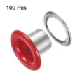 thumbnail image 3 of Unique Bargains 100 Pcs Œillets 1/5 Pouce (5mm) Trou d'Identification Métal Auto-Adhésif avec Rondelles pour Cuir Rouge, 3 of 7