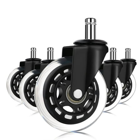 Allaugh Office Chair Caster Wheels Gift Set of 5 - 3" Heavy Duty Office