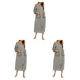 thumbnail image 2 of yingyy 1/2/3 Polyester Robe de Nuit Femme Décontractée Col Rond Manches Longues Double Poche Respirante Robe de Maison Vêtement de Nuit Gris m 3 Pcs, 2 of 6