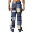 thumbnail image 6 of Stamzod Pajama Pants for Men Vintage Stripe Patchwork Pajama Bottoms Cotton Soft Comfy Lounge Pants Tapered Loose Fit Pj Pants on Clearance, 6 of 6