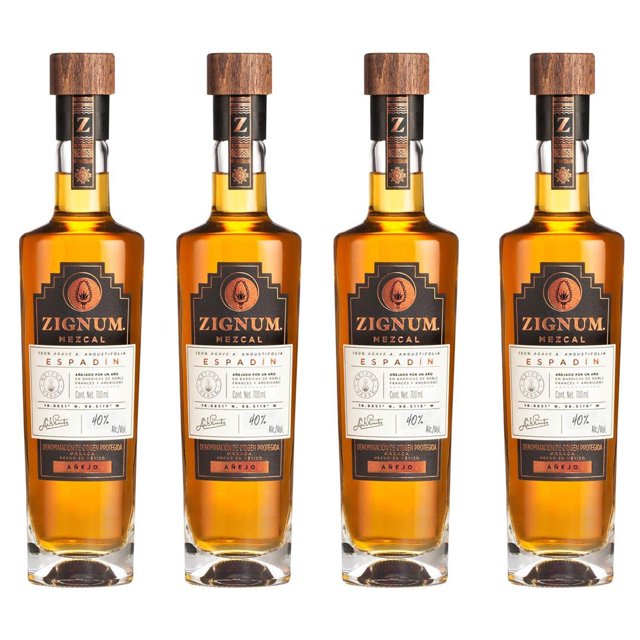 Pack de 4 Mezcal Zignum Añejo 700 ml