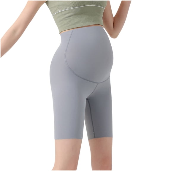 REALiKUN Butterluxe Maternity Biker Shorts 8", Over The Belly Pregnancy Activewear for Yoga & Workout - Buttery Soft