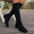 thumbnail image 5 of Bixock Boots for Women Zipper Tall Boots Round Toe Mid Heel Slip On Back Comfortable Daily Casual Outdoor Wear Fall Women Shoes, 5 of 9
