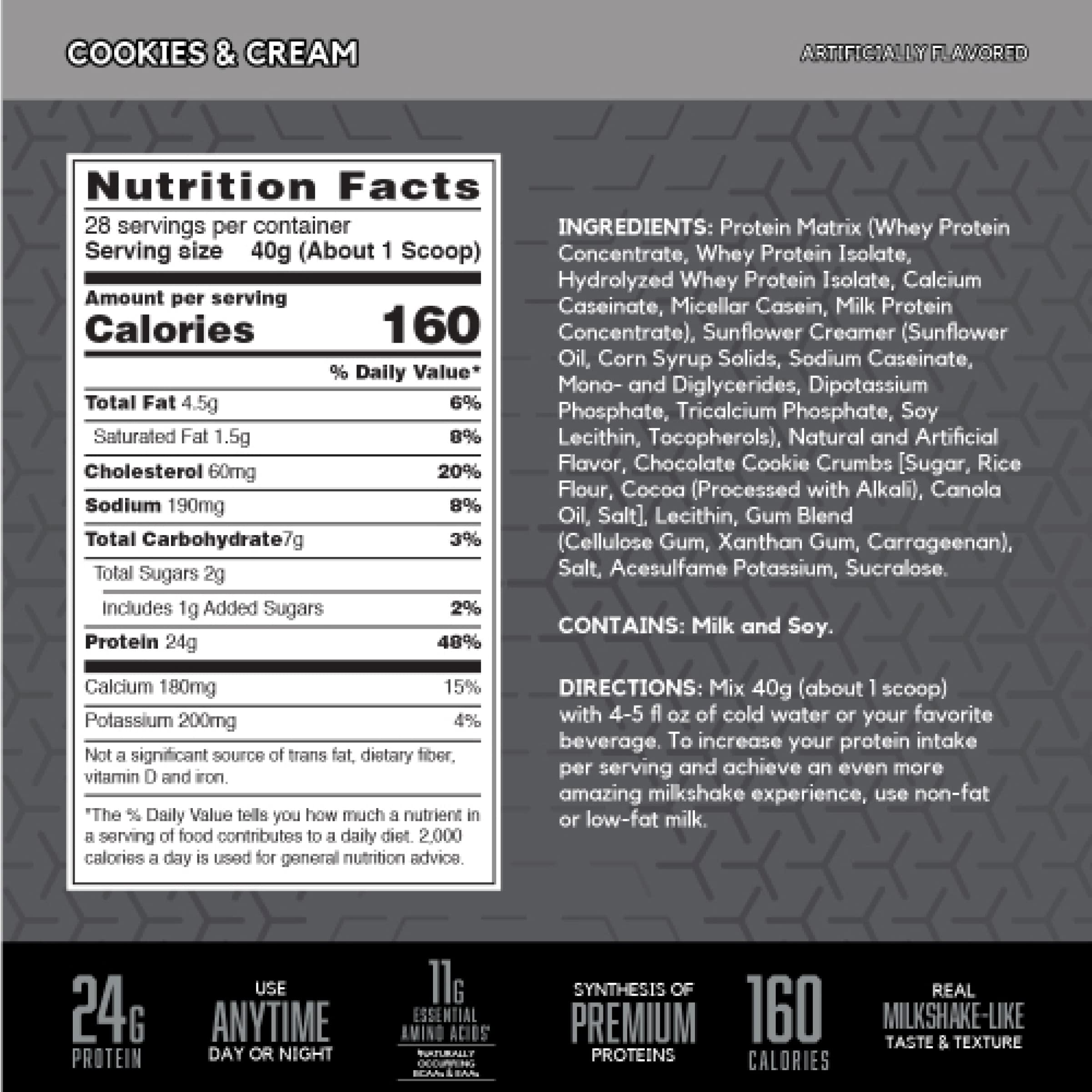 BSN Syntha-6 Edge®, Protein Powder Drink Mix, Cookies & Cream, 2.47 lb (1.12 kg)