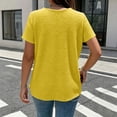 thumbnail image 4 of Yievot Women's Textured Short Sleeve Blouse Crewneck Button Down Tunic Top Casual Summer Shirt, 4 of 4