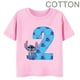 thumbnail image 4 of Camiseta de algodón para niños de Disney con combinación de nombre y dígitos 1, 2, 3 y 4 de PINK Stitch, dibujos animados Kawaii, informal, para niñas y niños, estilo Harajuku, 4 of 5