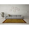 thumbnail image 3 of Ahgly Company Machine Washable Indoor Square Abstract Yellow Modern Area Rugs, 5' Square, 3 of 4
