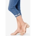 thumbnail image 4 of Roaman's Women's Plus Size Sequin Trim Straight Leg Capri Jean, 4 of 5