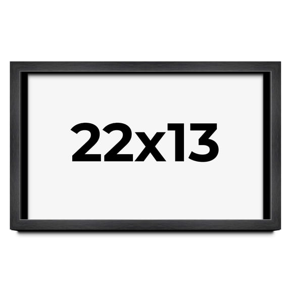 22x13 Shadow Box Frame Grey Charcoal Black | 0.875 Inches Deep | Wood Shadowbox Display Frame | UV