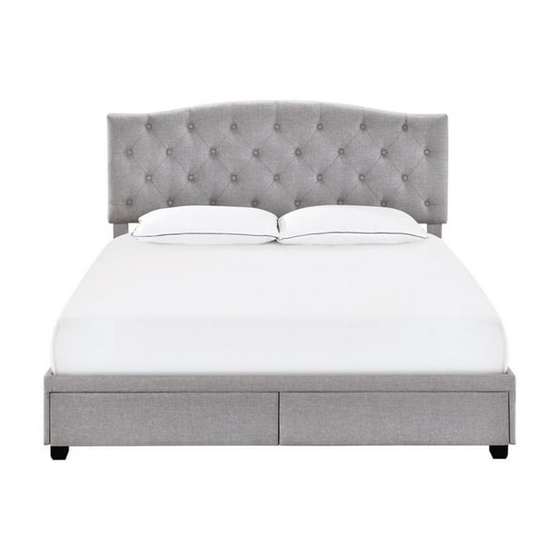 Queen Tufted Storage Bed In Glacier Gray Com Queen Tufted Storage Bed In Glacier, Fenbrook Gray Upholstered King Storage Platform Bed